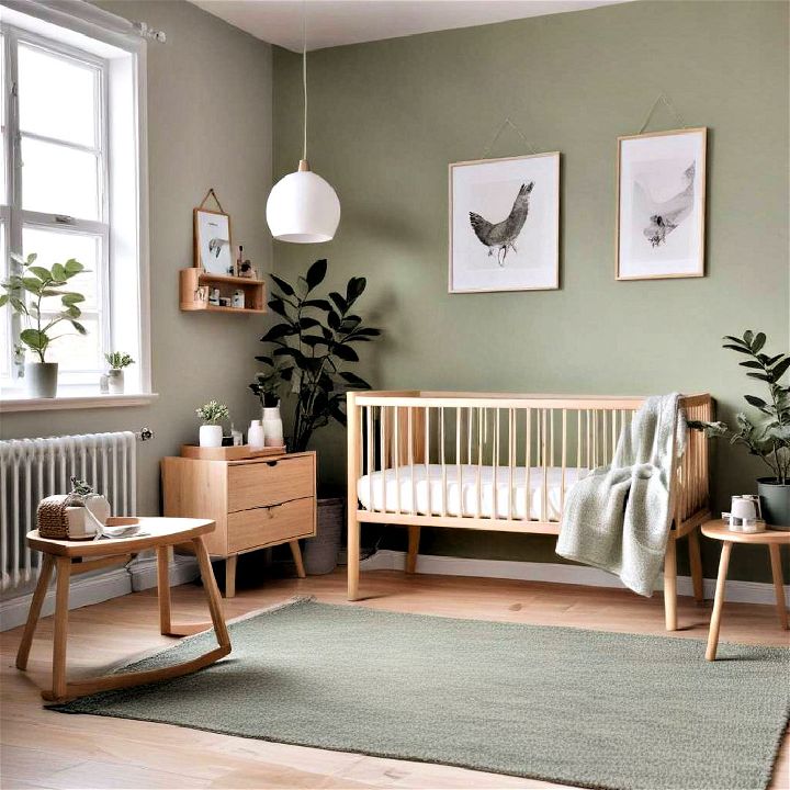 minimalistic design scandinavian style with sage accents