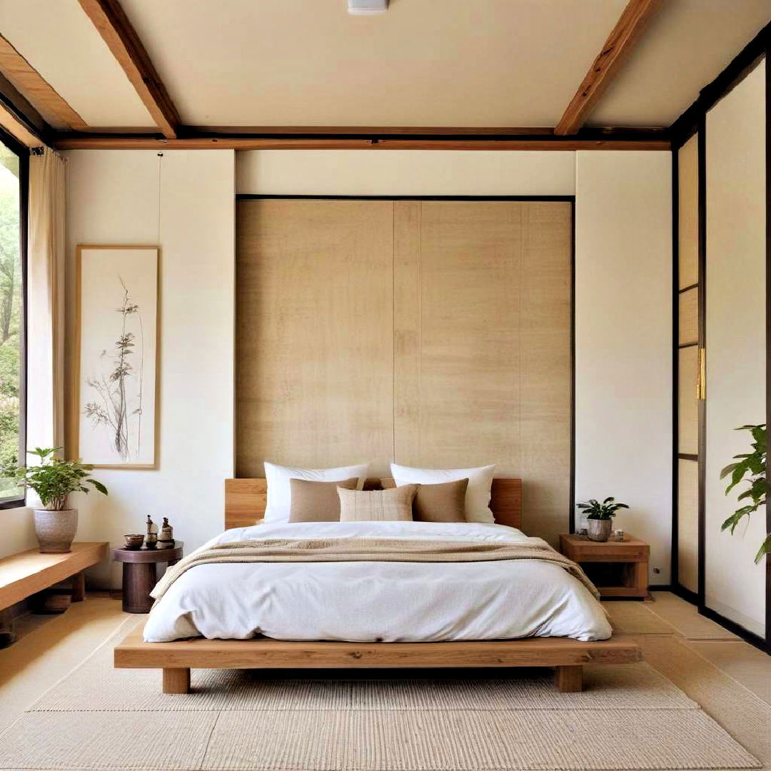 minimalistic modern Zen inspired bedroom