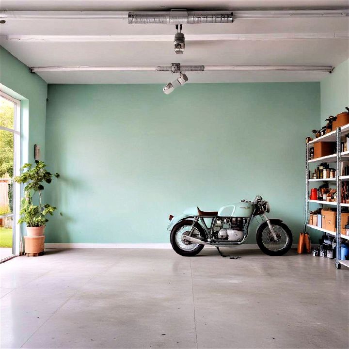 minty fresh garage paint for a light and airy feel