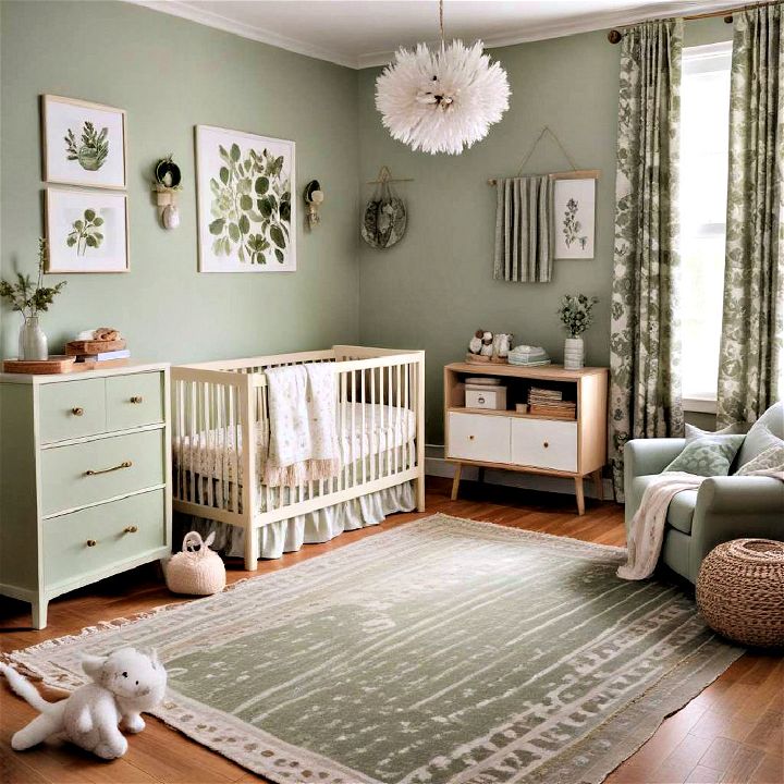 mix and match with with sage green nursery