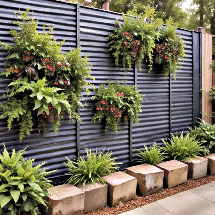 modern aesthetic corrugated metal wall