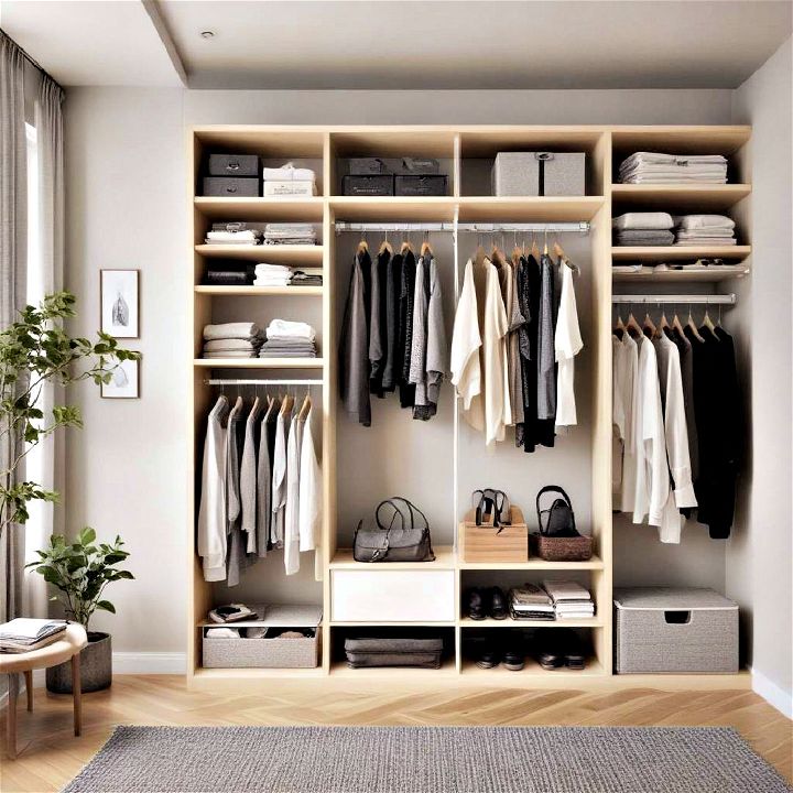 modern aesthetic open wardrobe