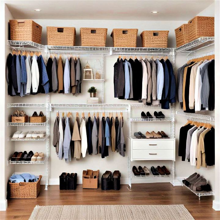 modern and airy wired closet system