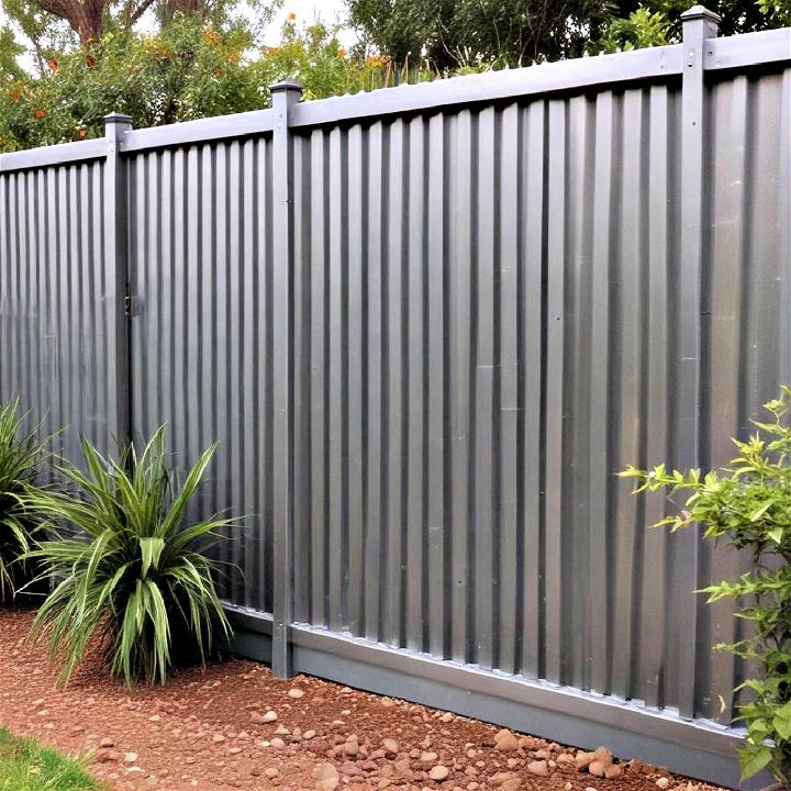 modern and industrial corrugated metal fencing