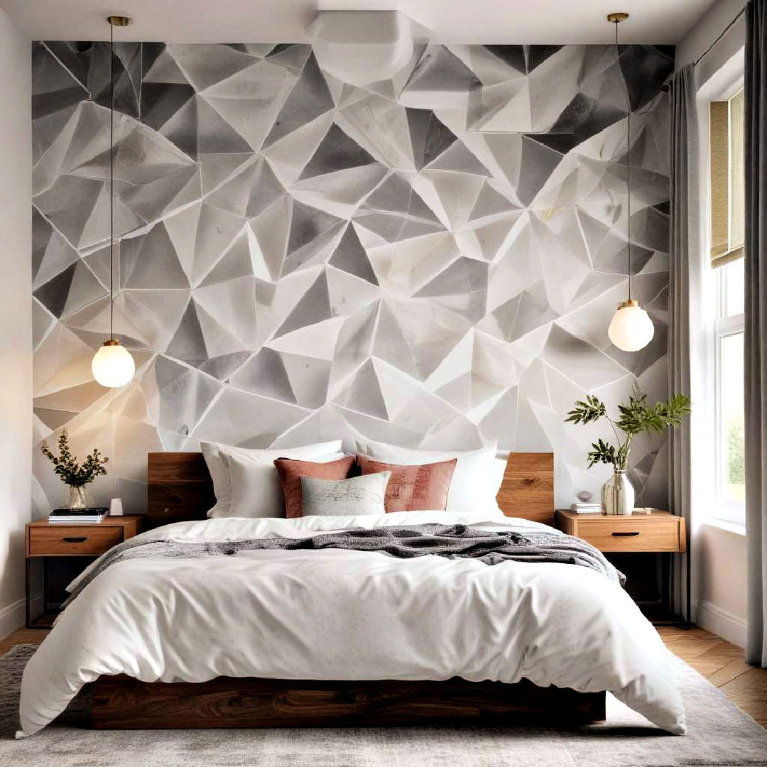 playful dynamic geometric pattern bedroom