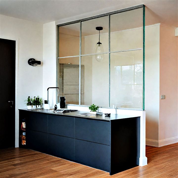 modern and sleek glass half wall