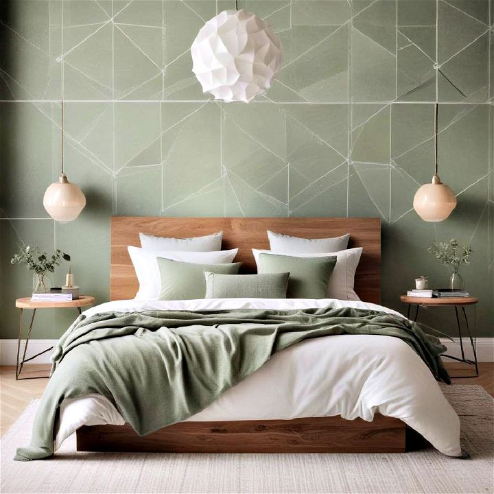 modern and stylish geometric pattern with sage highlights
