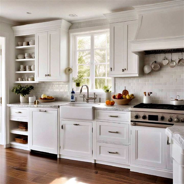 traditional classic white color cabinets