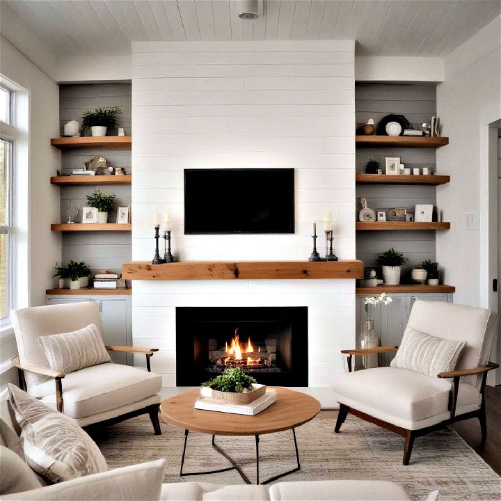 modern chic shiplap fireplace minimalistic designs