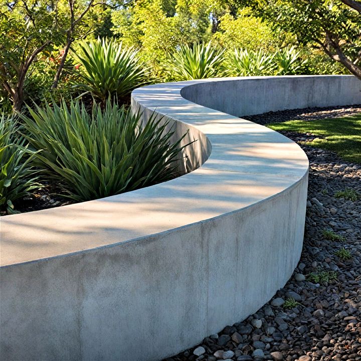 modern concrete garden wall