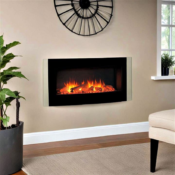 modern curved glass electric fireplace design