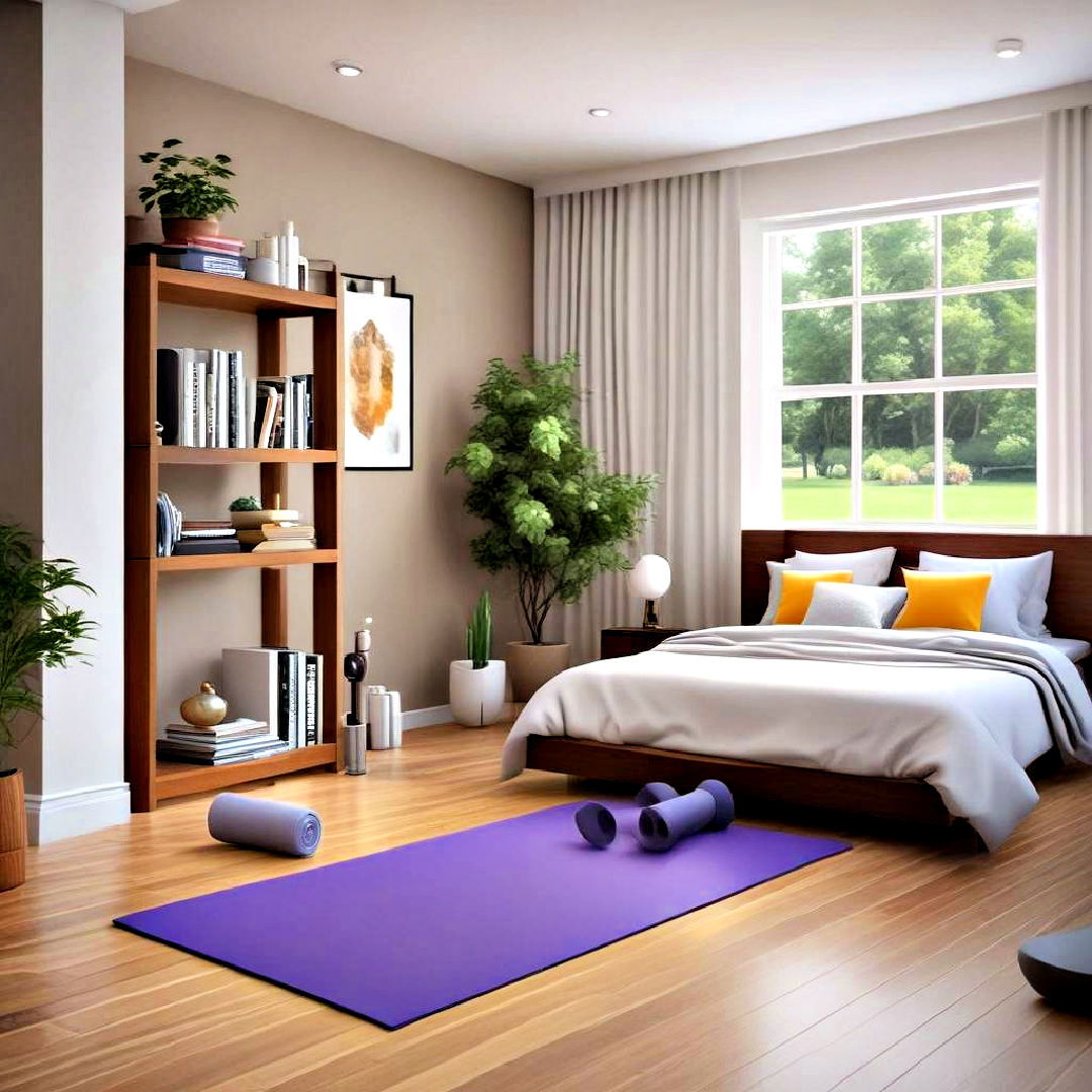 modern fitness focused bedroom