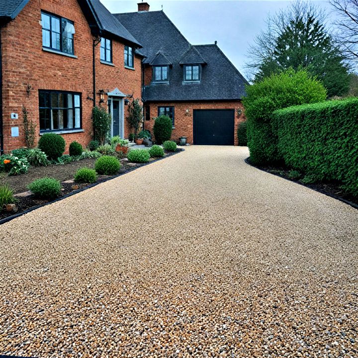 modern flint gravel driveway