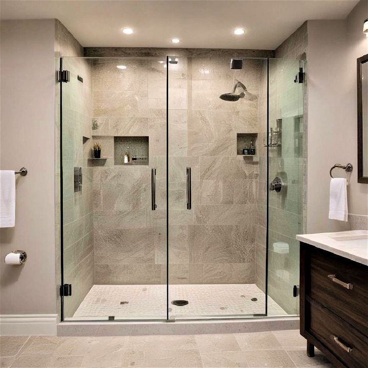 modern frameless shower enclosure