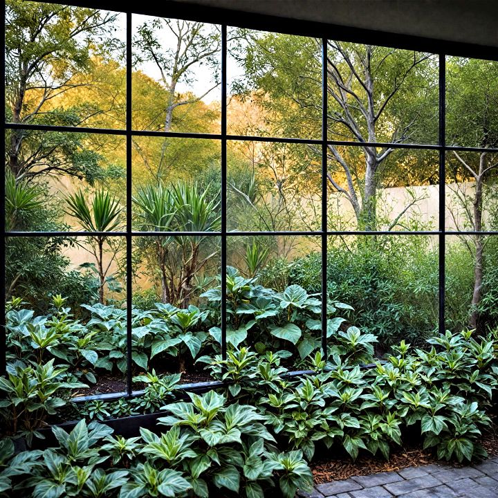 modern glass garden wall