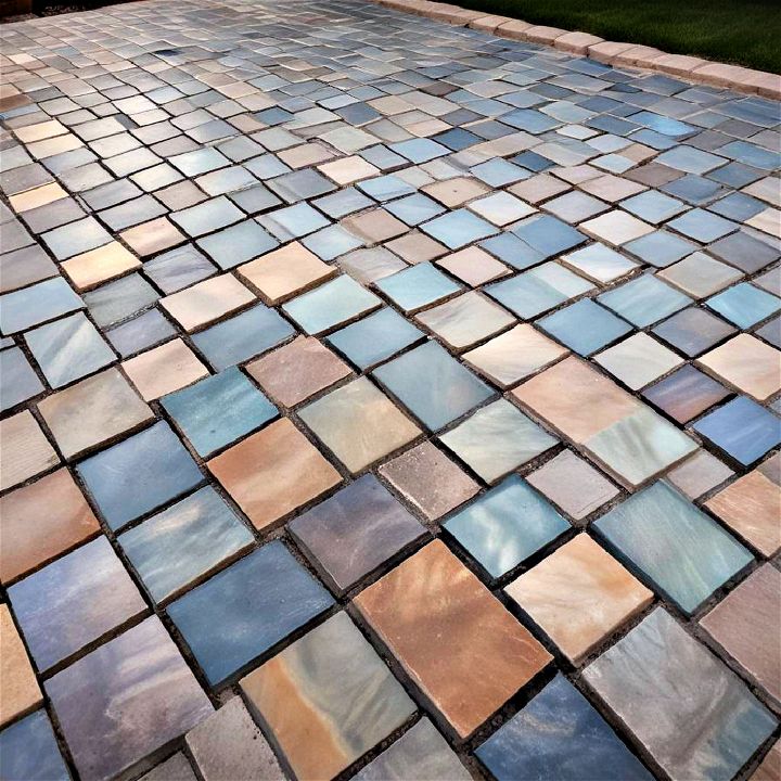 modern glass paver for patio design