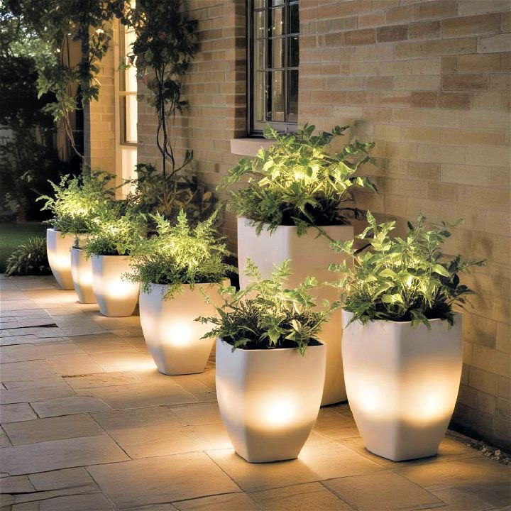 modern illuminated planters