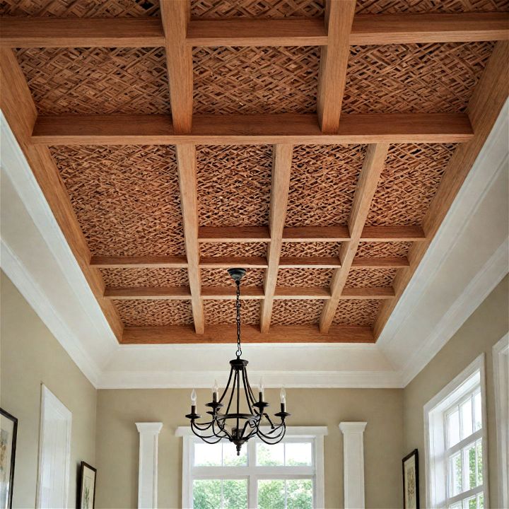 modern lattice wood ceiling