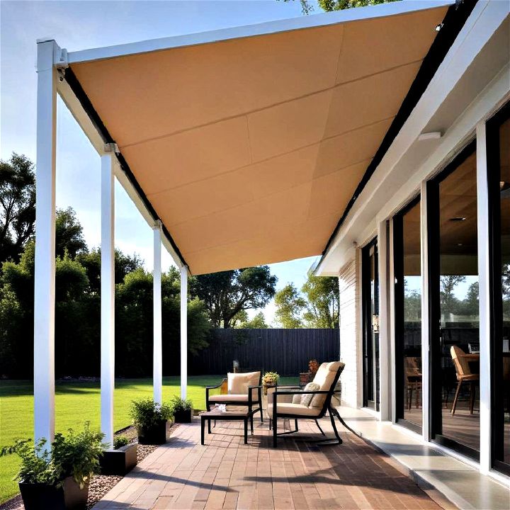modern retractable canopy system for front porch