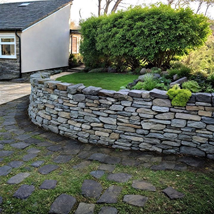modern slate garden wall