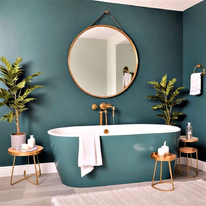 modern teal green accent wall