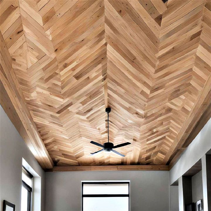 modern twist herringbone wood ceilings