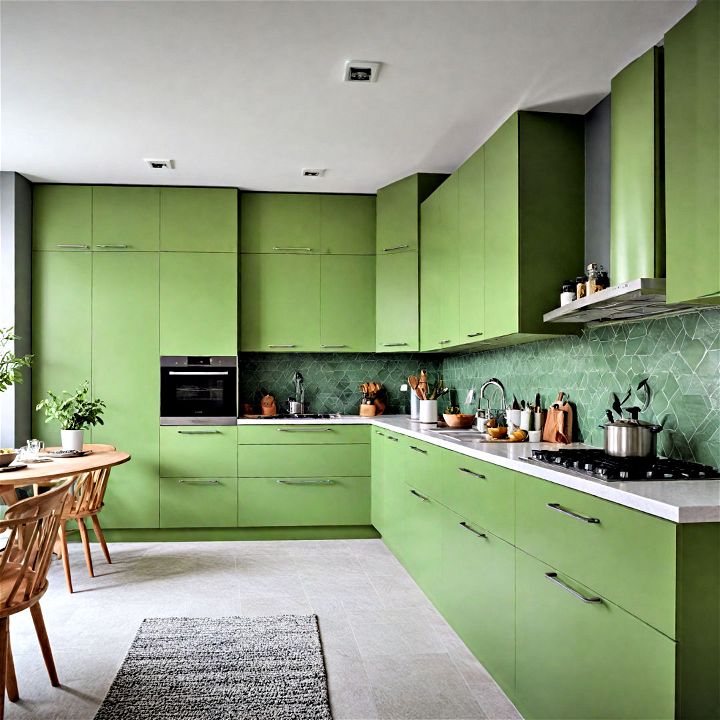 modern twist wasabi green contemporary cabinets