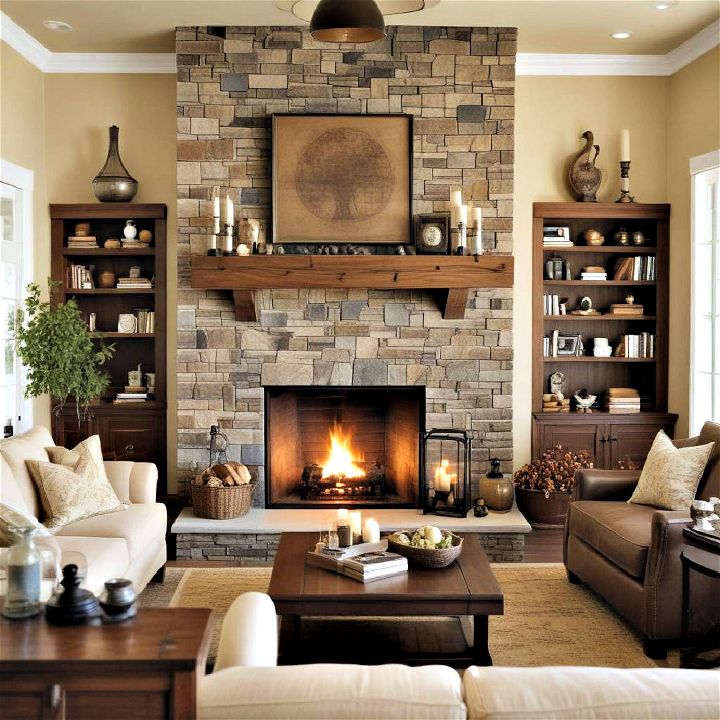 modern warm and inviting fireplace