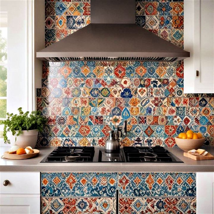 moroccan tiles for boho kitchen