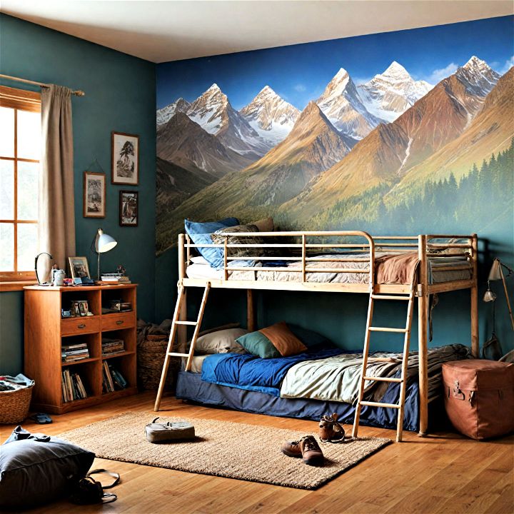 mountain climber themed room for a young adventurer