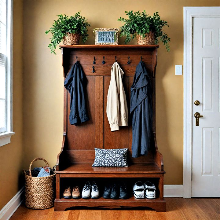 multi functional hall tree for compact entryway