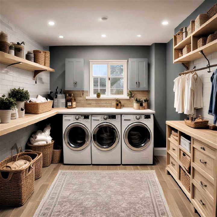 multi functional space for basement laundry room