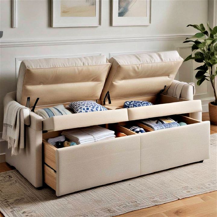 multifunctional hidden storage sofa