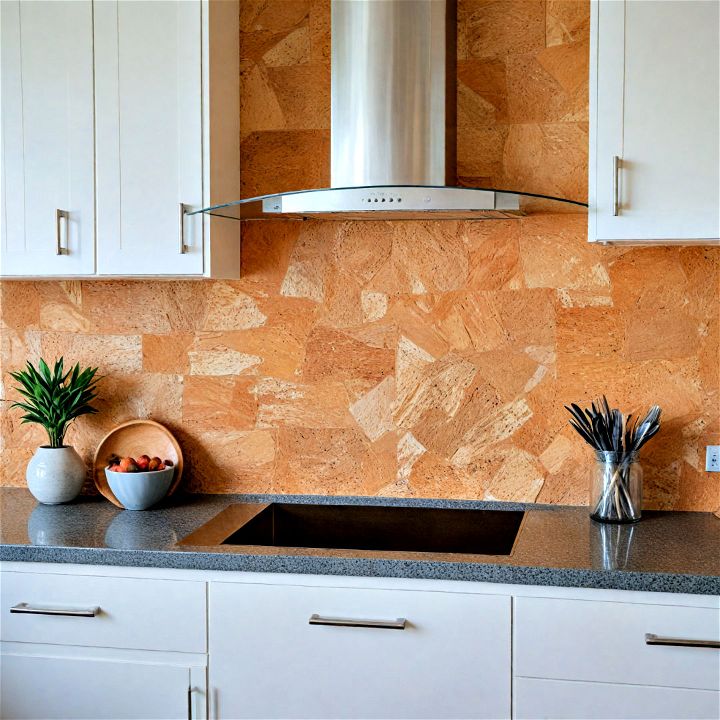 natural cork tiles for eco friendly backsplash
