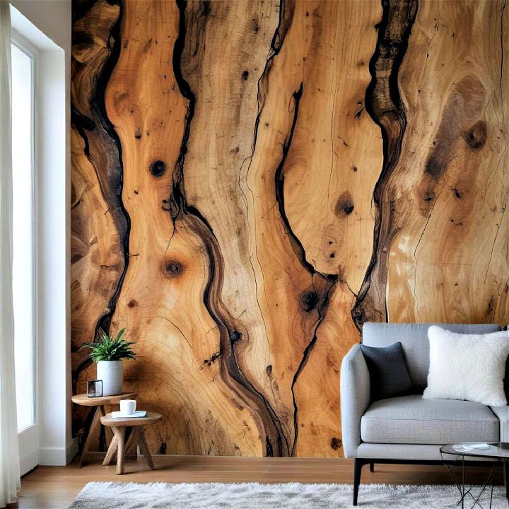 natural slab wood walls