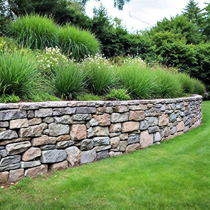 natural stone retaining wall