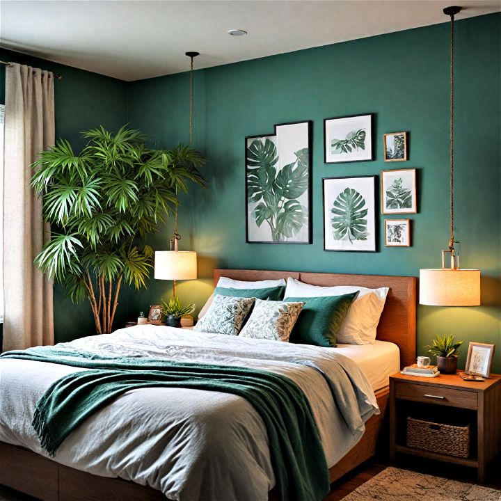 nature inspired tranquil basement bedroom design