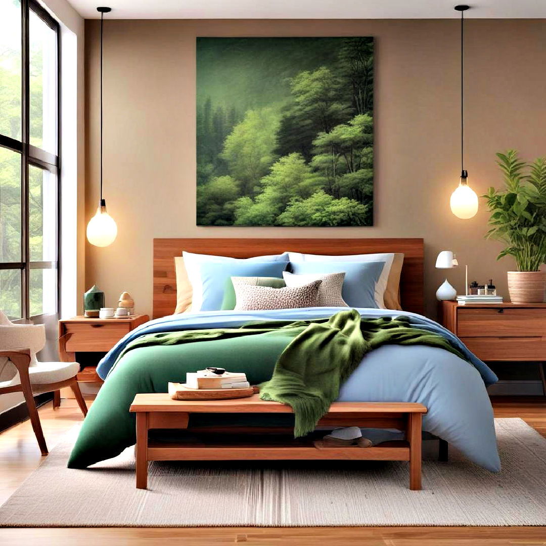 modern nature inspired bedroom