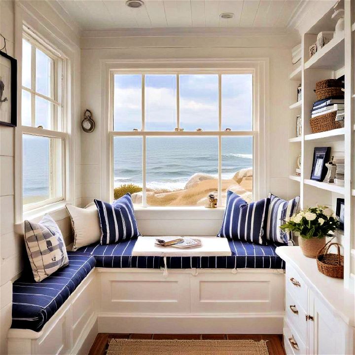 nautical nook themed window seat