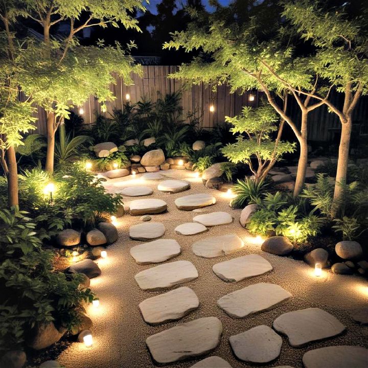 night lighting for zen garden