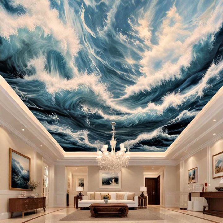 ocean waves ceiling wallpaper