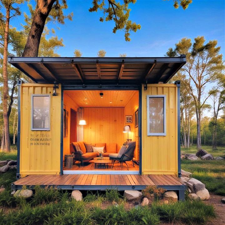 off grid container cabin