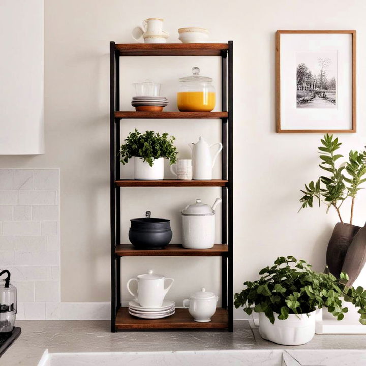 modern open frame shelves