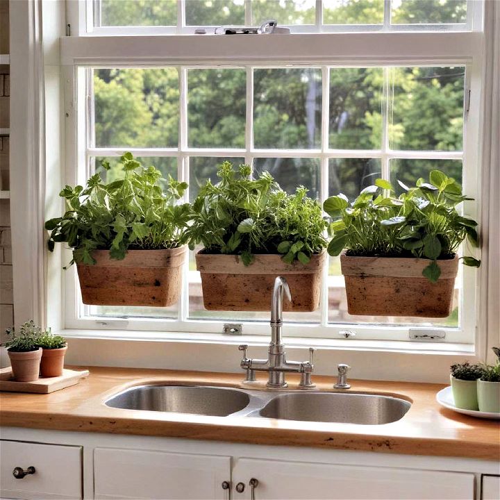 open kitchen window herb garden to cooking with fresh