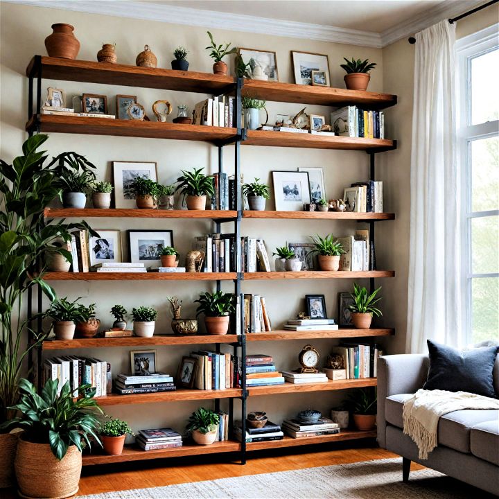 open shelving to showcase your decor items