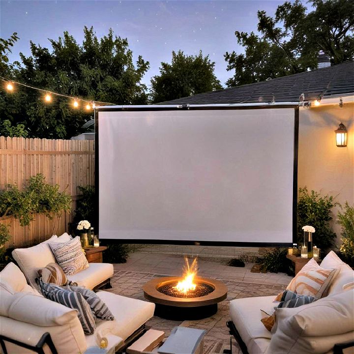 outdoor projector screen for movie nights
