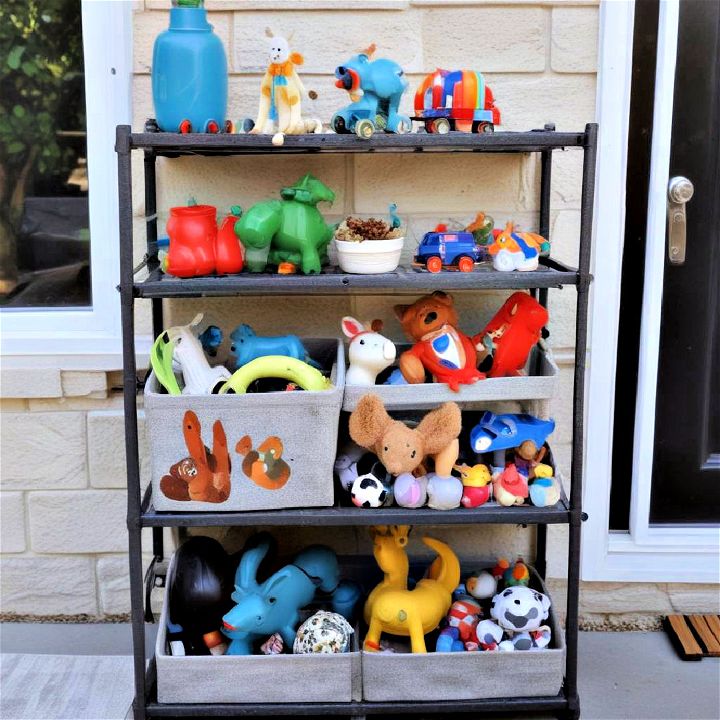 outdoor toy storage rack