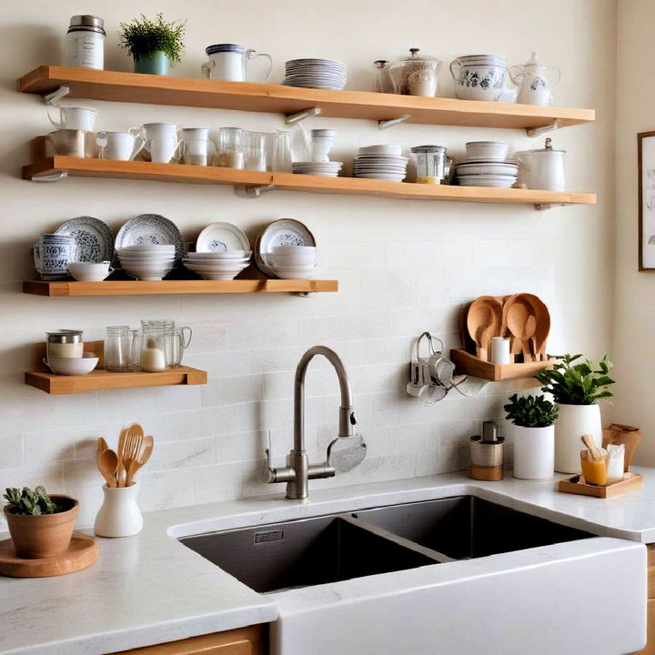 over the sink shelves to maximize space