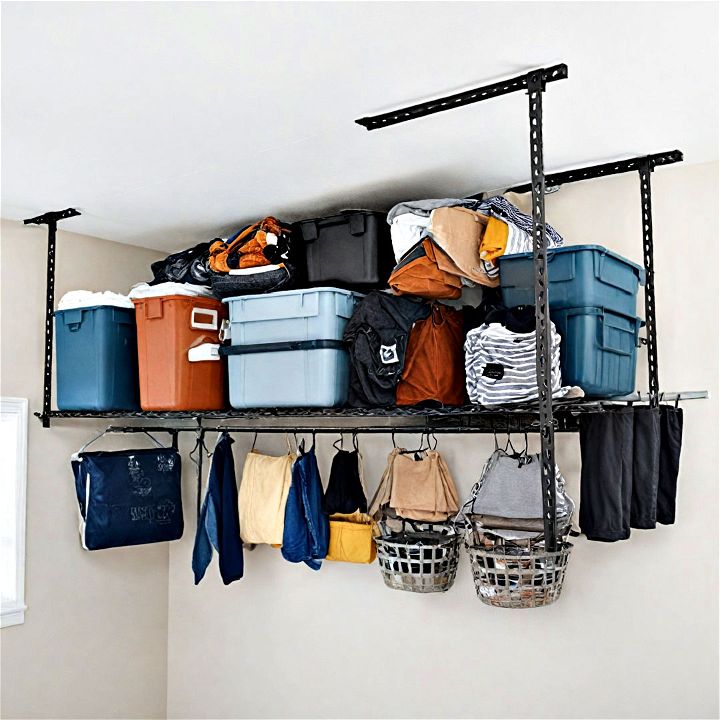 overhead ceiling rack to house seldom used items