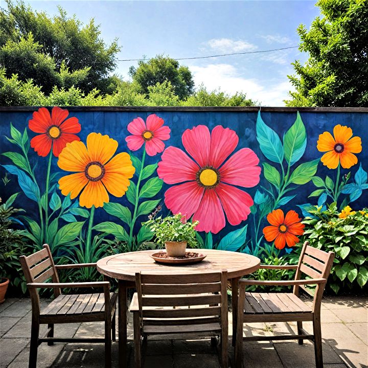 paint a mural to transform your dull outdoor space